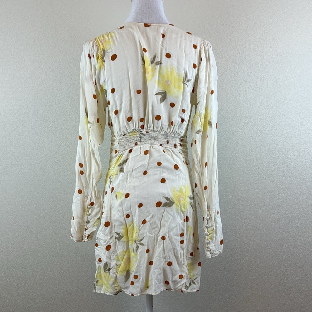 Free People Cream Date Night Long Sleeve Mini Dress Size Small - Picture 7 of 12